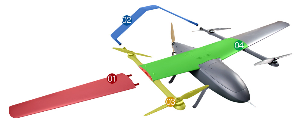 FW-320 long-range VTOL fixed-wing 2.5 hours at 23KG take-off weight cruising speed of 78KM/H.