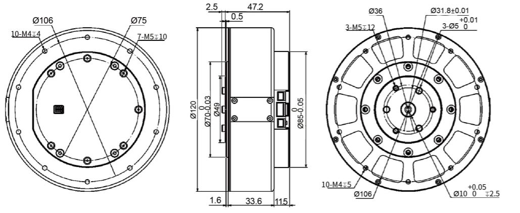 RMD-X10 7:1 GEAR RATIO CAN OR RS485 COMMUNICATION High-Torque robot actuator